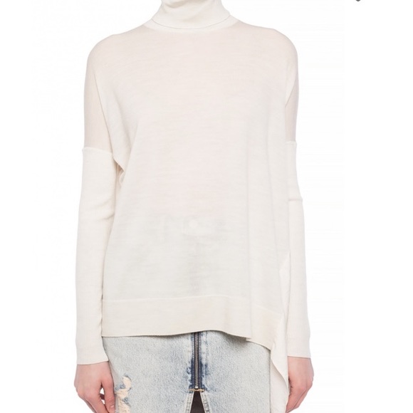 All Saints Alda asymmetrical turtle neck sweater. 100% merino wool. - Picture 2 of 11